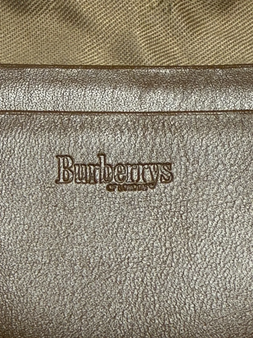Burberrys of London Tan Canvas Card Holder with Brown Leather Trim